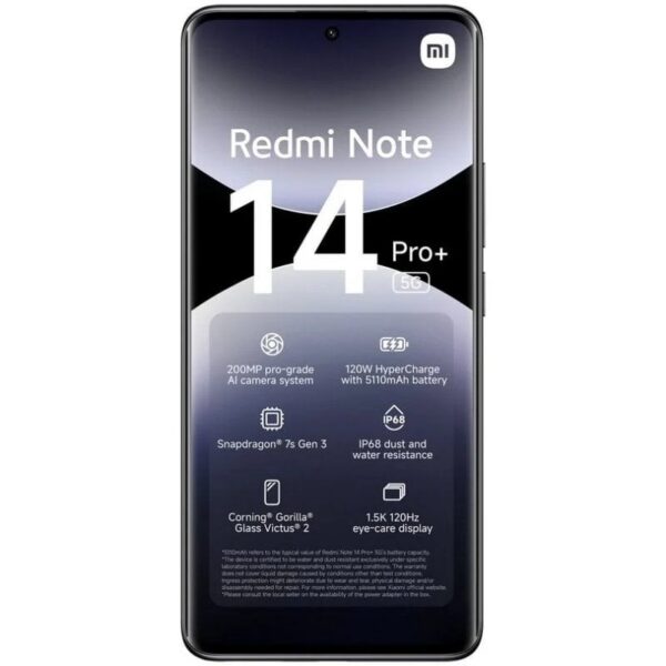 Smartphone Xiaomi Redmi Note 14 Pro+ 12GB/ 256GB/ 6.67"/ 5G/ Negro