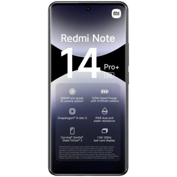 Smartphone Xiaomi Redmi Note 14 Pro+ 12GB/ 512GB/ 6.67"/ 5G/ Negro