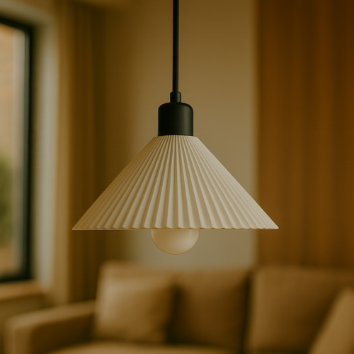 Lámpara Colgante "Colt" Color Blanco/Florón Negro/Cable Negro