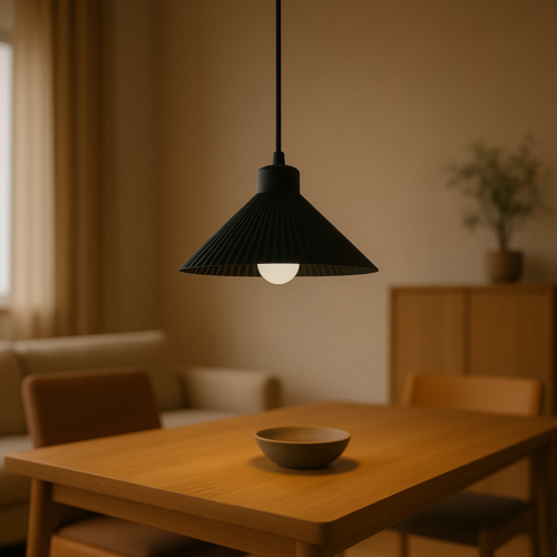 Lámpara Colgante "Colt" Color Negro/Florón Negro/Cable Negro