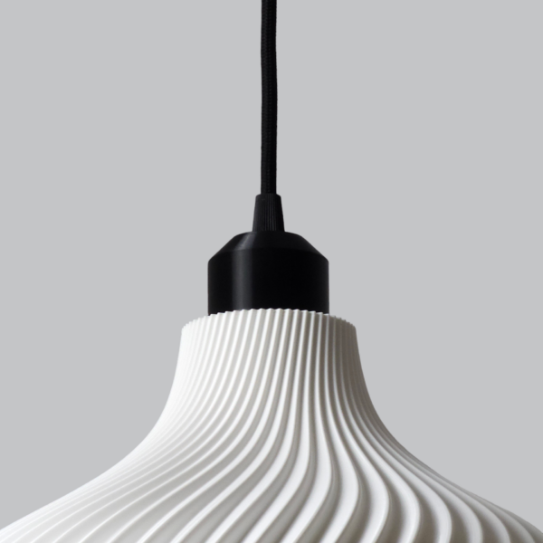 Lámpara Colgante "Daila" Color Blanco/Florón Negro/Cable Negro