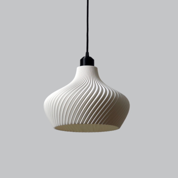 Lámpara Colgante "Daila" Color Blanco/Florón Negro/Cable Negro