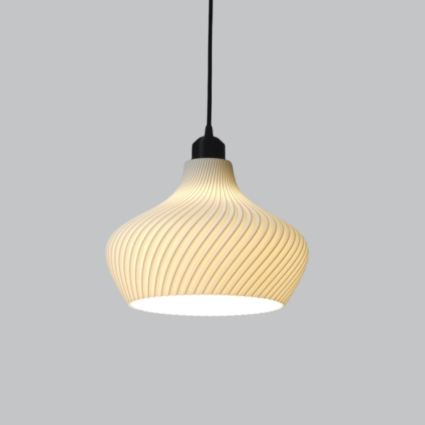 Lámpara Colgante "Daila" Color Blanco/Florón Negro/Cable Negro