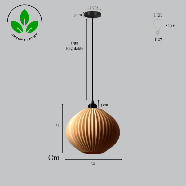 Lámpara Colgante "Idali" Color Beige/Florón Negro/Cable Negro