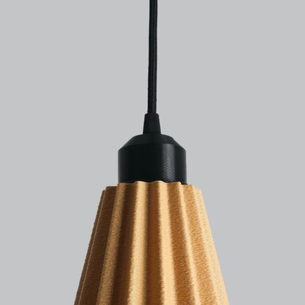 Lámpara Colgante "Lindor" Color Beige/Florón Negro/Cable Negro
