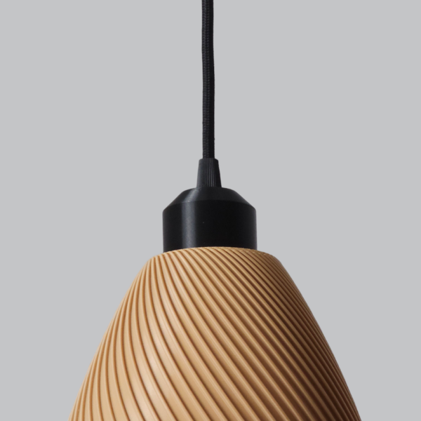 Lámpara Colgante "Paval" Color Beige/Florón Negro/Cable Negro
