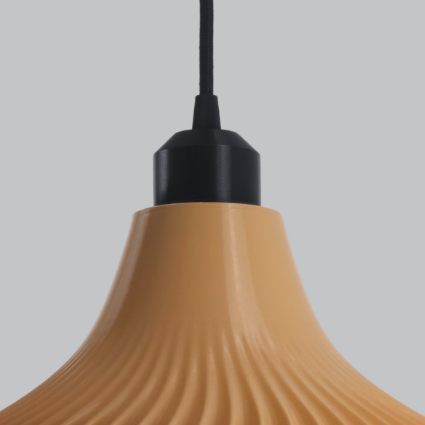Lámpara Colgante "Vita" Color Beige/Florón Negro/Cable Negro