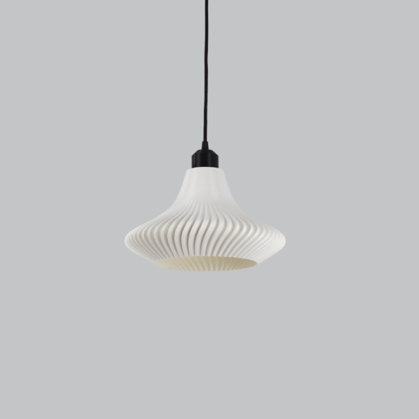 Lámpara Colgante "Vita" Color Blanco/Florón Negro/Cable Negro