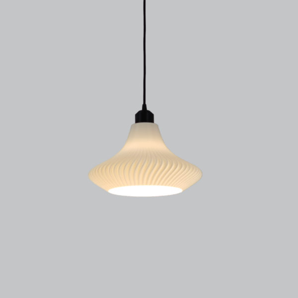 Lámpara Colgante "Vita" Color Blanco/Florón Negro/Cable Negro