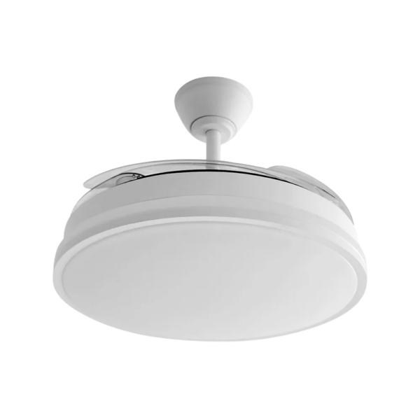 Ventilador Dc Guerrero Función Verano-Invierno 44w Blanco 4 Aspas 107d 4900lm 3500-4000-6500k  Remoto y Temporizador