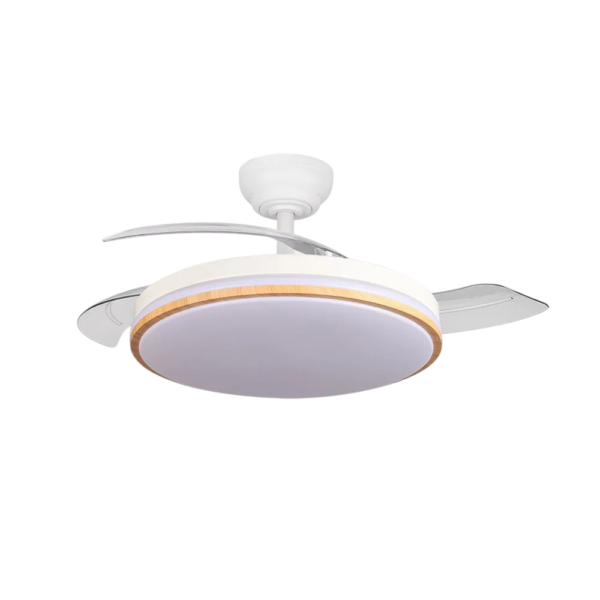 Ventilador Dc Relampago Función Verano-Invierno 60w Blanco 3 Aspas 107d 6980lm 3500-4000-6500k  Remoto y Temporizador