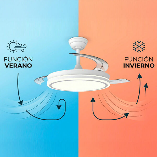 Ventilador DC Negro Función Verano-Invierno 59w 6980lm 3000-4000-6000k