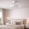 Ventilador DC "Marele· Función Verano-Invierno 48W Blanco 3 Aspas 5040lm 3500-4000-6500k Remoto y Temporizador