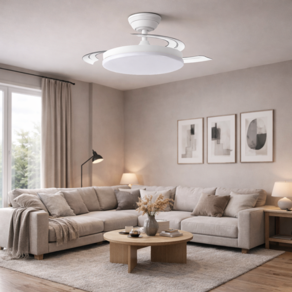 Ventilador DC"Martina" Función Verano-Invierno 48W Blanco 3 Aspas 5040lm 3500-4000-6500k Remoto y Temporizador