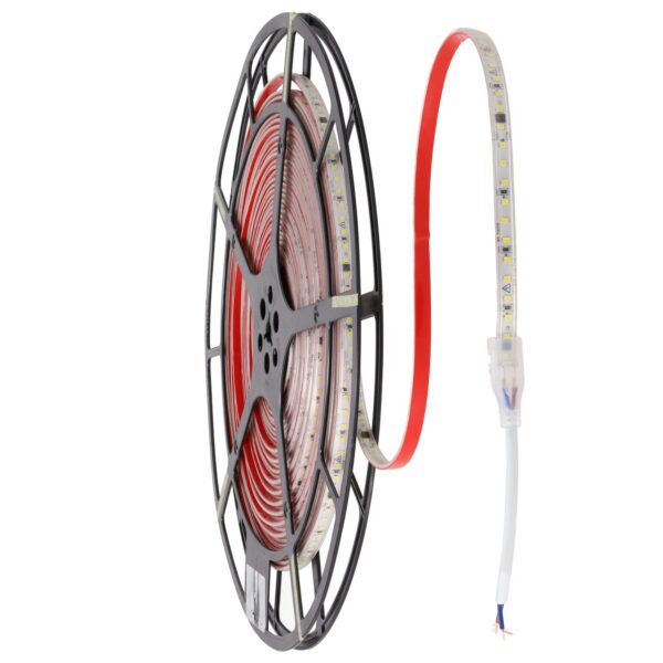 Tira de 60 LEDs/M 1500Lm/M 6000ºK SMD2835 Autorectificada 220VAC IP65 x20 Metros 40.000H