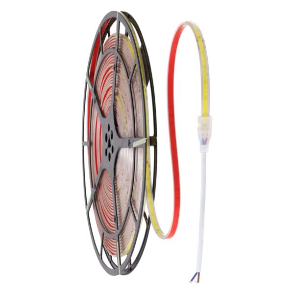 Tira de Leds COB Autorectificada 220VAC 10W/m IP65 - 20 Metros Cinta 3M Blanco Natural 4000K