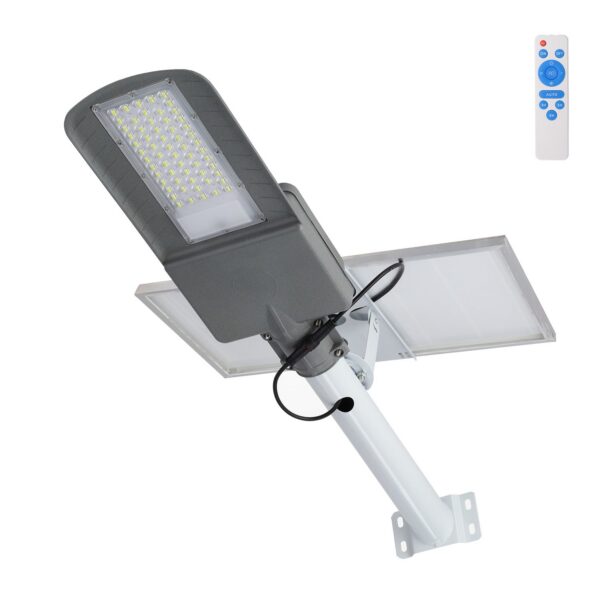 Farola LED Solar 100W 5000K Panel 6V 25W Batería 20Ah Sensor Crepuscular /Control Remoto