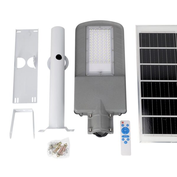 Farola LED Solar 100W 5000K Panel 6V 25W Batería 20Ah Sensor Crepuscular /Control Remoto