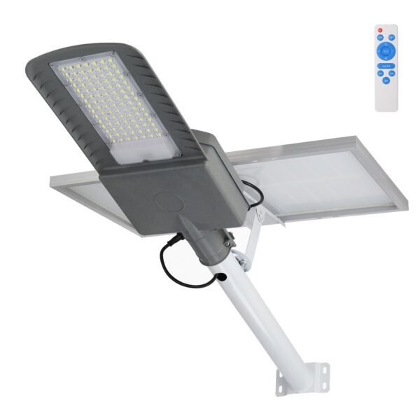 Farola LED Solar 200W 5000K Panel 6V 30W Batería 28Ah Sensor Crepuscular /Control Remoto