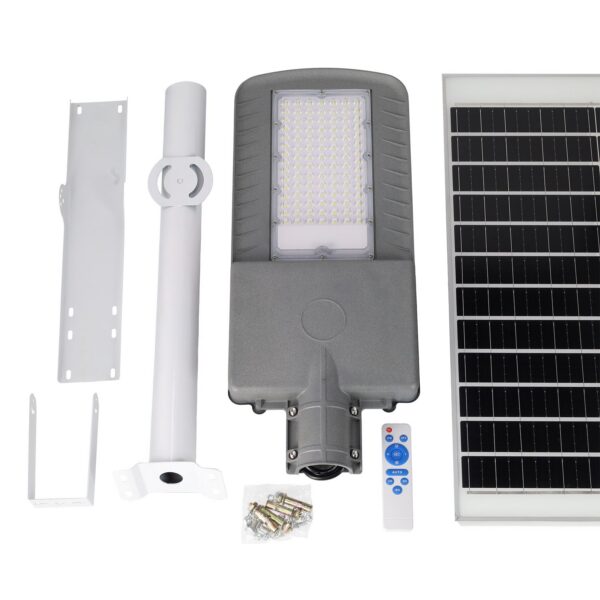 Farola LED Solar 200W 5000K Panel 6V 30W Batería 28Ah Sensor Crepuscular /Control Remoto