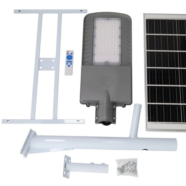 Farola LED Solar 300W 5000K Panel 6V 45W Batería 42Ah Sensor Crepuscular /Control Remoto