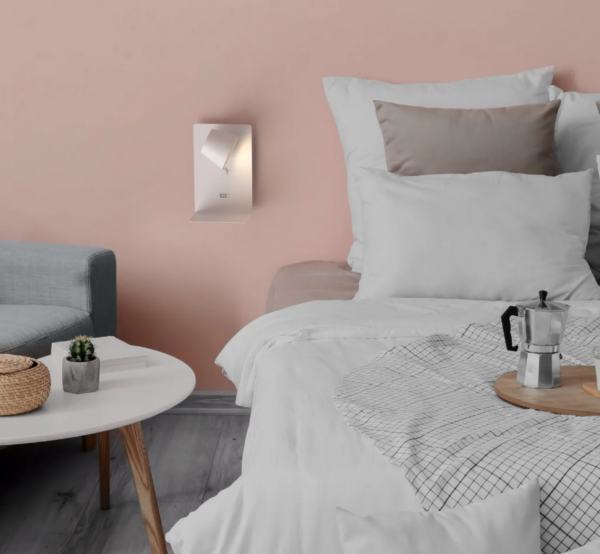 Aplique de pared para lectura con puerto USB "Lumo"6W Base carga inalámbrica