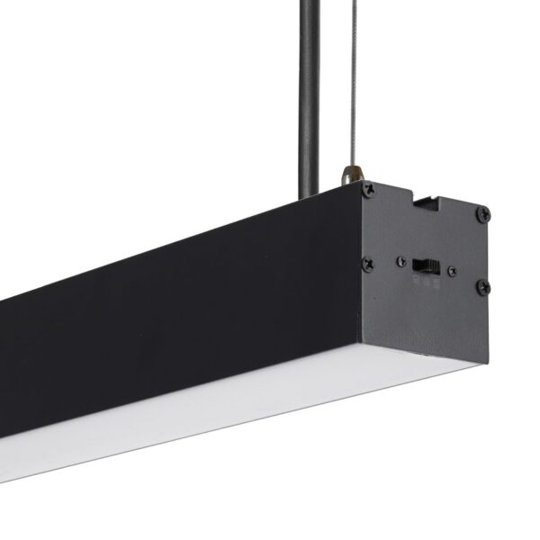 Regleta LED Enlazable 38W 3800Lm 150cm IP20 CCT 3000-6500K (Tonalidad Luz Regulable) 75º  Superficie/ Suspendida Acabado Negro