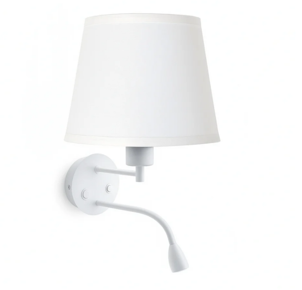 Aplique de pared "Lumina" E27 con foco LED de lectura 3W