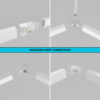 Lámpara LED hexagonal - 6000K - 14 hexágonos 44cm + Rectángulo 500cm