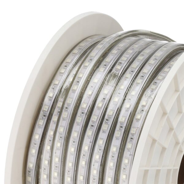Tira Flexible LED 14,4W/M 220VAC 60LEDs/M SMD5050 IP65 RGB 50 Metros
