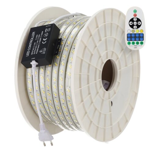 sky_shv_5730_120l_cct_0-3 Tira Flexible LED 12W/M 220VAC 120LEDs/M SMD5730 IP65 CCT (Tonalidad Variable) 50 Metros