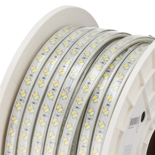 Tira Flexible LED 12W/M 220VAC 120LEDs/M SMD5730 IP65 CCT (Tonalidad Variable) 50 Metros