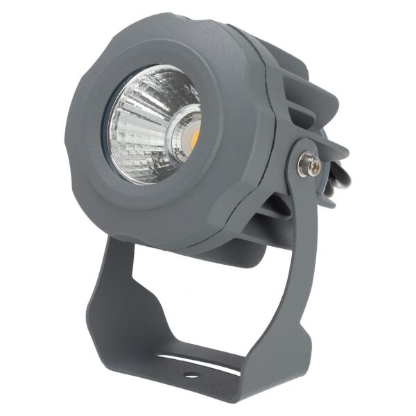 Foco Led con Pincho Jardín 10W IP65 2700ºK Acabado Gris