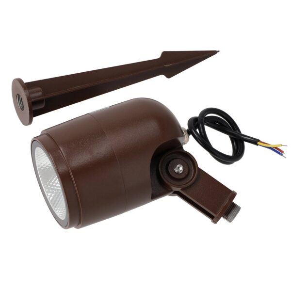 Foco Led con Pincho Jardín 12W IP65 2700ºK Acabado Marrón