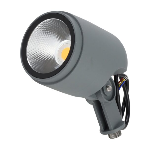 Foco Led con Pincho Jardín 12W IP65 2700ºK Acabado Gris