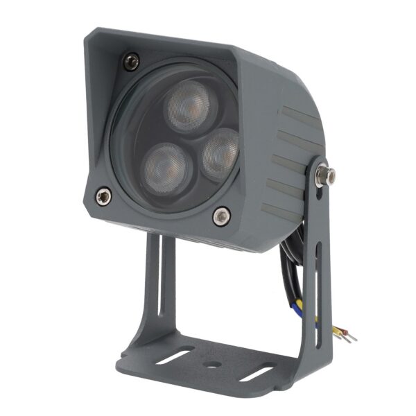 Foco Led con Pincho Jardín 3W IP65 2700ºK Acabado Gris
