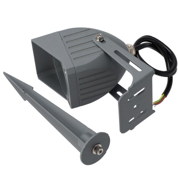 Foco Led con Pincho Jardín 3W IP65 2700ºK Acabado Gris