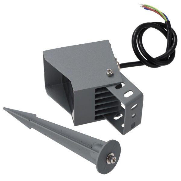 Foco Led con Pincho Jardín 4W IP65 2700ºK Acabado Gris