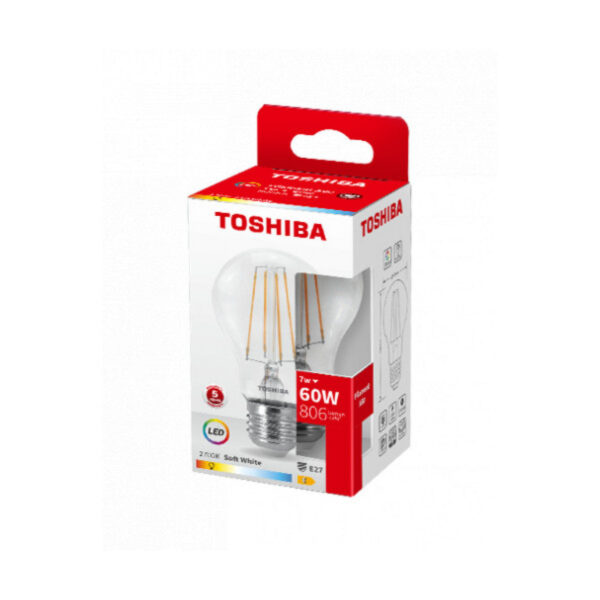Bombilla LED TOSHIBA E27 A60 7W 806Lm Blanco Cálido [TO-DELS-FBW400727AE11