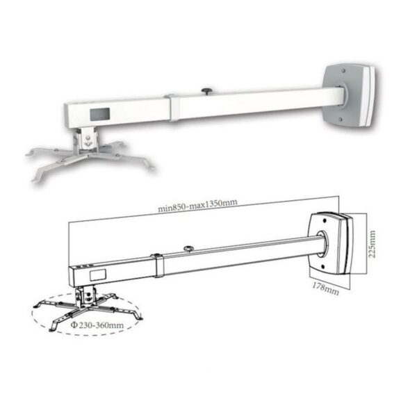 art_app-soporte20appsv03p_1 Soporte de Pared para Proyector Approx appSV03P/ Extensible/ hasta 10kg