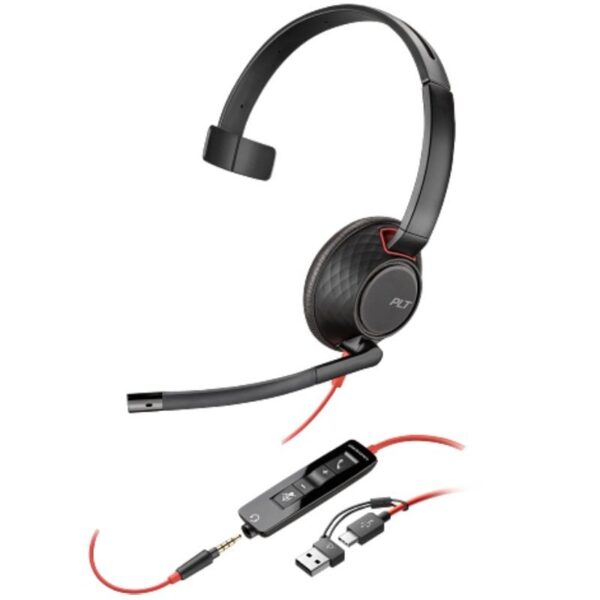 art_hp-pol208x230aa_1 Auricular Poly Blackwire 5210 + Adaptador USB-C/A/ con Micrófono/ Jack 3.5mm/ Negro