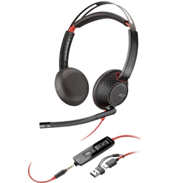art_hp-pol208x231aa_1 Auriculares Poly Blackwire 5220 + Adaptador USB-C/A/ con Micrófono/ Jack 3.5mm/ Negro