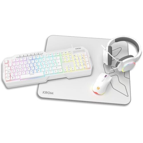art_krom-pack20kenta20wh_1 Pack Gaming Krom Kenta/ Teclado RGB + Ratón + Alfombrilla + Auriculares/ Blanco