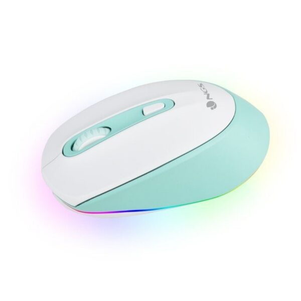 Ratón Inalámbrico NGS Smog Mint-RB/ Batería recargable/ Hasta 2400 DPI/ Verde Menta