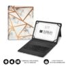 art_sub-funda20kt5-bttw10_1 Funda con Teclado Subblim Keytab Pro Bluetooth para Tablets de 9"-11"/ Marmol Blanco