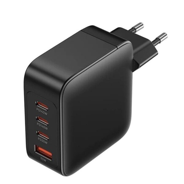 Cargador de Pared GaN Vention FEIB0-EU/ 3xUSB Tipo-C + Cable USB Tipo-C/ 1xUSB/ 140W