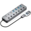 art_ais-hub20asuc-8p043-gr_1 Hub USB Tipo-C + USB 3.1 Aisens ASUC-8P043-GR/ 4xUSB/ 3xUSB Tipo-C/ 1xUSB Tipo-C PD/ Gris