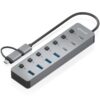 art_ais-hub20asuc-8p043-gr_2 Hub USB Tipo-C + USB 3.1 Aisens ASUC-8P043-GR/ 4xUSB/ 3xUSB Tipo-C/ 1xUSB Tipo-C PD/ Gris