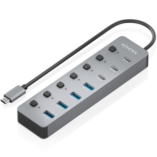 art_ais-hub20asuc-8p044-gr_2 Hub USB Tipo-C 3.2 Aisens ASUC-8P044-GR/ 4xUSB/ 3xUSB Tipo-C/ 1xUSB Tipo-C PD/ Gris