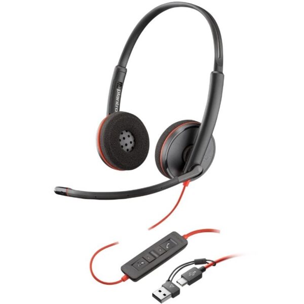 art_hp-pol208x228aa_1 Auriculares Poly Blackwire 3220 + Adaptador USB-C/A/ con Micrófono/ USB Tipo-C/ Negro
